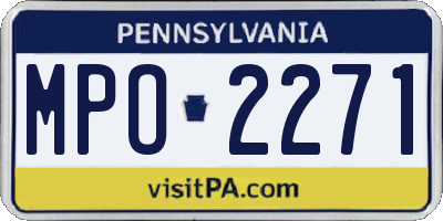 PA license plate MPO2271