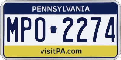 PA license plate MPO2274