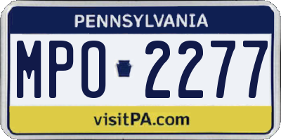 PA license plate MPO2277