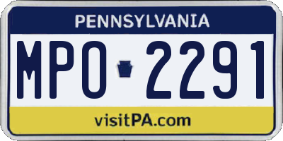 PA license plate MPO2291