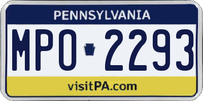 PA license plate MPO2293