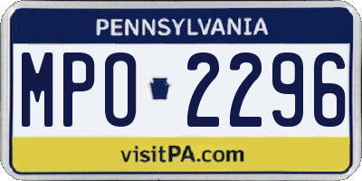 PA license plate MPO2296