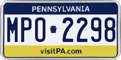 PA license plate MPO2298