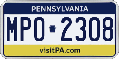PA license plate MPO2308