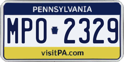 PA license plate MPO2329