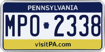PA license plate MPO2338