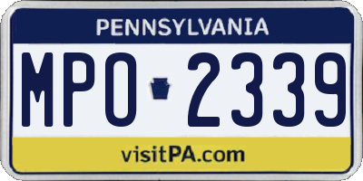 PA license plate MPO2339