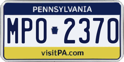 PA license plate MPO2370