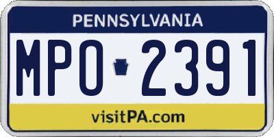 PA license plate MPO2391