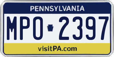 PA license plate MPO2397