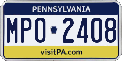 PA license plate MPO2408
