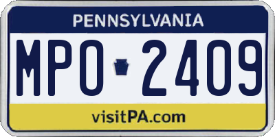 PA license plate MPO2409