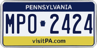 PA license plate MPO2424