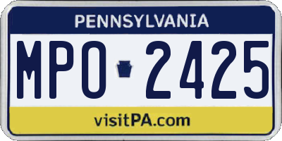 PA license plate MPO2425