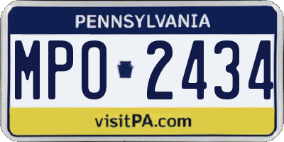PA license plate MPO2434
