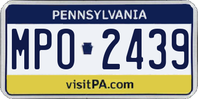 PA license plate MPO2439