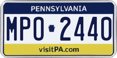 PA license plate MPO2440