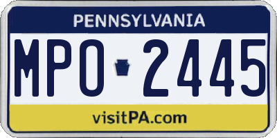 PA license plate MPO2445