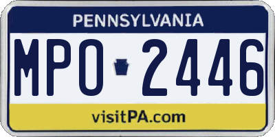 PA license plate MPO2446