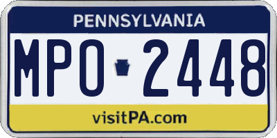 PA license plate MPO2448