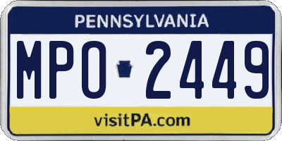 PA license plate MPO2449
