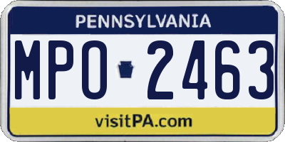 PA license plate MPO2463