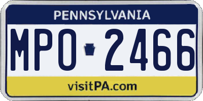 PA license plate MPO2466