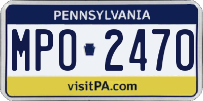 PA license plate MPO2470