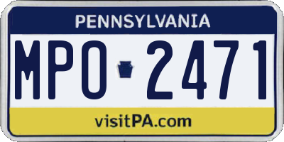 PA license plate MPO2471