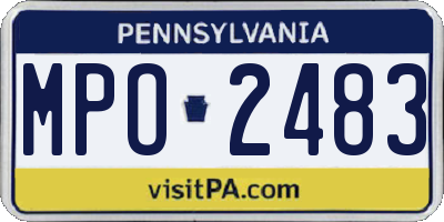 PA license plate MPO2483