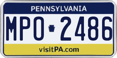 PA license plate MPO2486