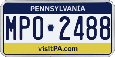 PA license plate MPO2488