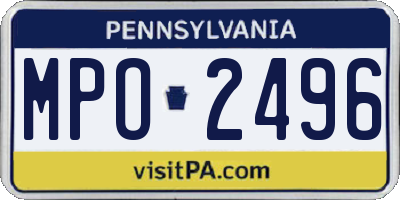 PA license plate MPO2496
