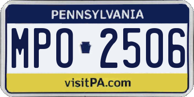 PA license plate MPO2506