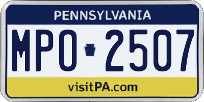 PA license plate MPO2507