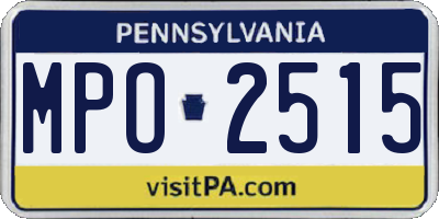 PA license plate MPO2515