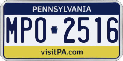 PA license plate MPO2516