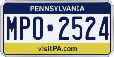 PA license plate MPO2524