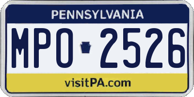 PA license plate MPO2526