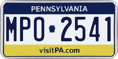 PA license plate MPO2541