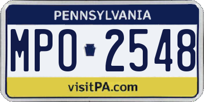 PA license plate MPO2548
