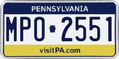 PA license plate MPO2551