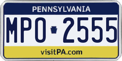 PA license plate MPO2555
