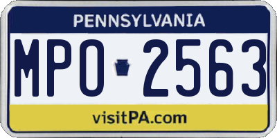 PA license plate MPO2563
