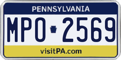 PA license plate MPO2569