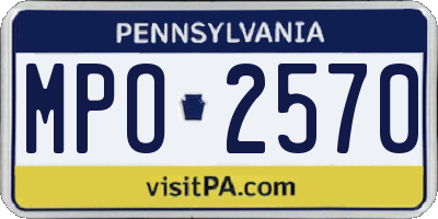 PA license plate MPO2570