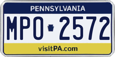 PA license plate MPO2572
