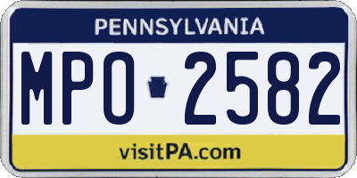 PA license plate MPO2582