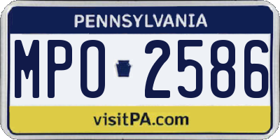PA license plate MPO2586