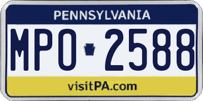 PA license plate MPO2588